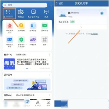 交管12123我的机动车页面