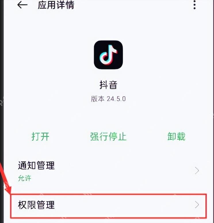 手机应用详情中的抖音权限管理