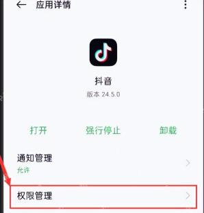 手机应用详情中的抖音权限管理