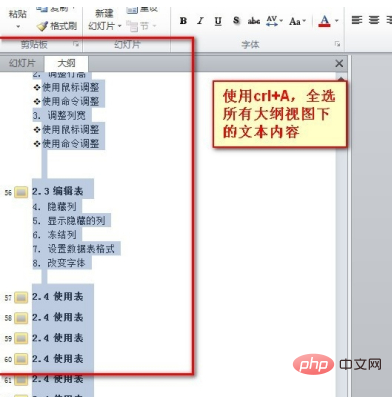 How to set the font size in ppt at once?