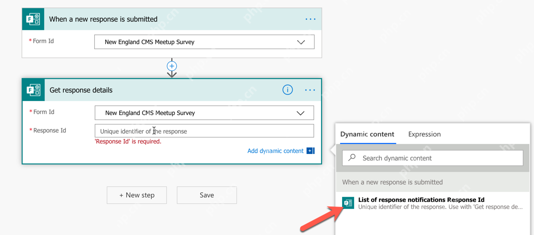 Power Automate 流程中 Microsoft Forms 新回复提交触发器