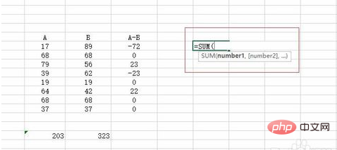 How to sum in xls