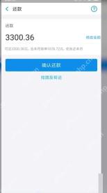 支付宝中文界面：确认还款，对应步骤：金额确认无误后，再点下方“确认还款”。按下去前最好再看一眼本次还款数额，避免多还。