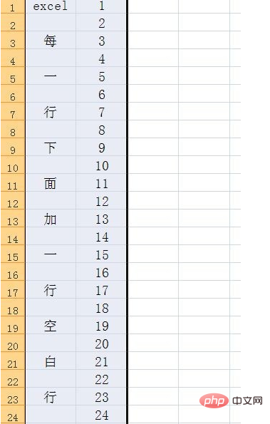 excel每行新增一行的方法