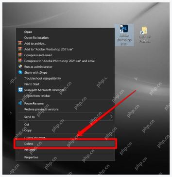 Windows 10 桌面快捷方式右键菜单中的 Delete 删除命令