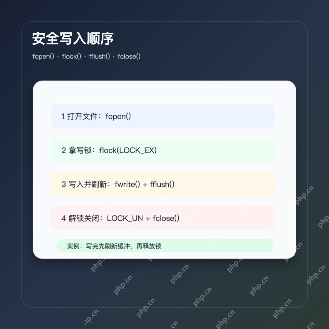 PHP flock 安全写入顺序案例