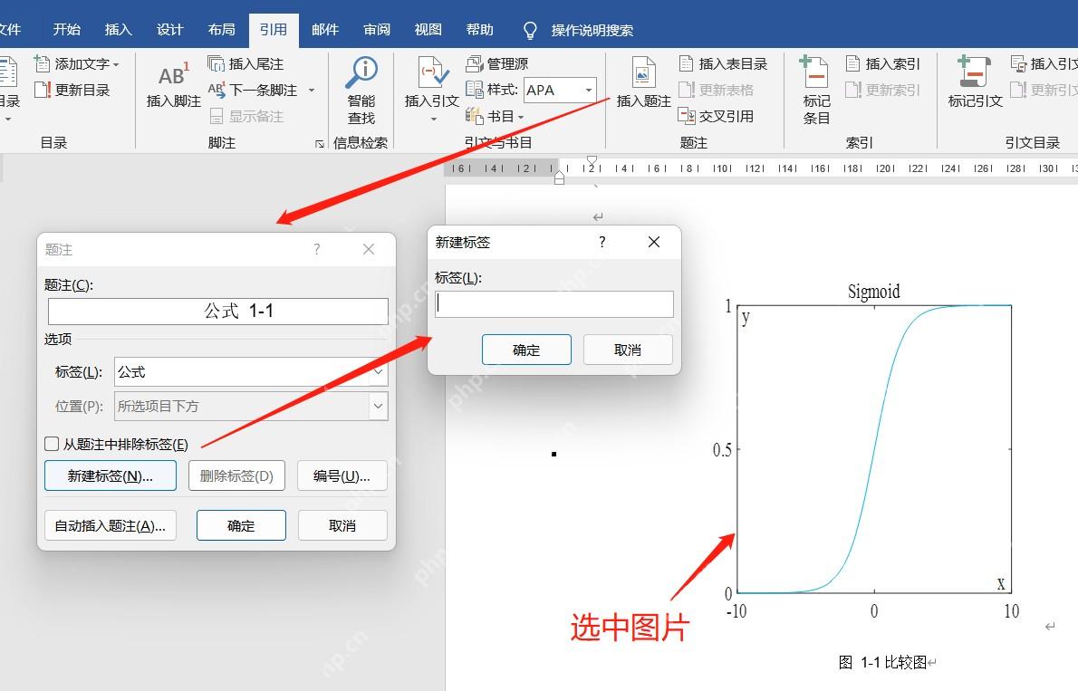 Word 题注编号格式设置界面