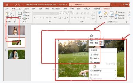PowerPoint 幻灯片中选中需要提高清晰度的图片