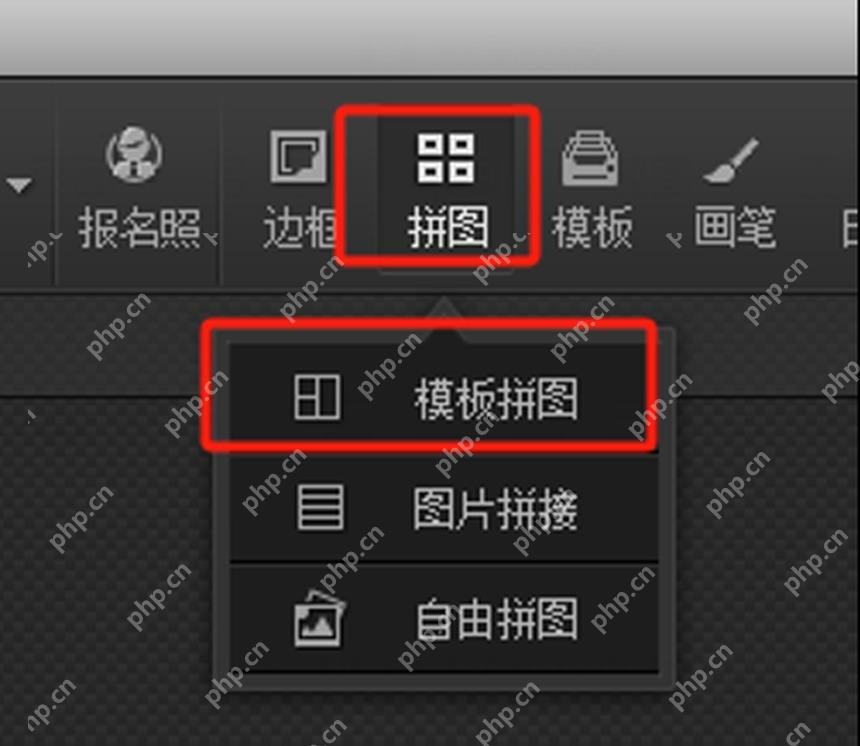 拼图菜单中的模板拼图入口