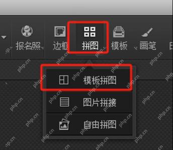 拼图菜单中的模板拼图入口