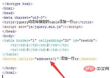 So fügen Sie eine Zeile <tr> in jquery hinzu