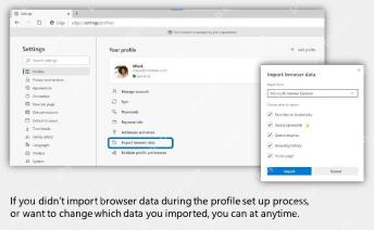 Microsoft Edge导入浏览器数据界面