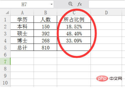 How to find proportion in excel