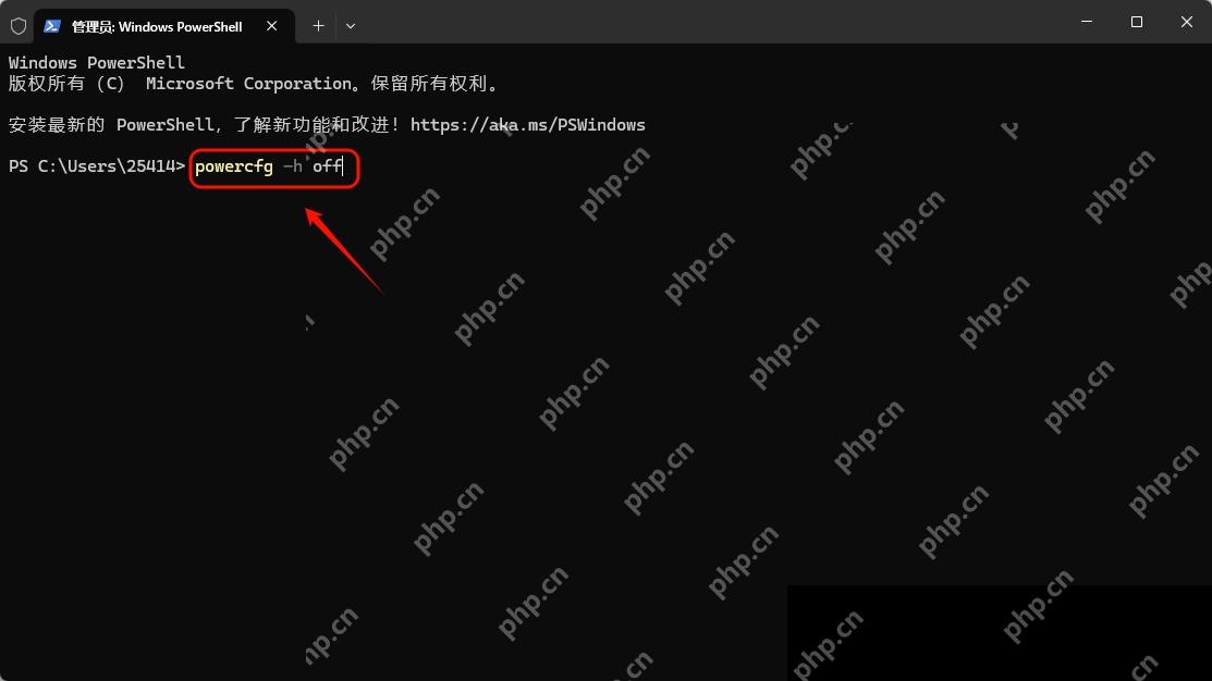 Win10 管理员命令窗口输入 powercfg -h off