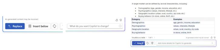 Word Copilot 使用插入到下方和继续输入提示词调整续写结果