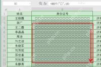 WPS 表格将 REPT 公式向下填充到身份证号列多行