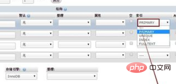 How to set the primary key when creating a new data table in phpmyadmin