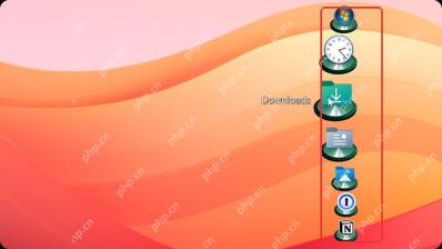 ObjectDock Windows 右侧竖向 Dock 栏位置效果