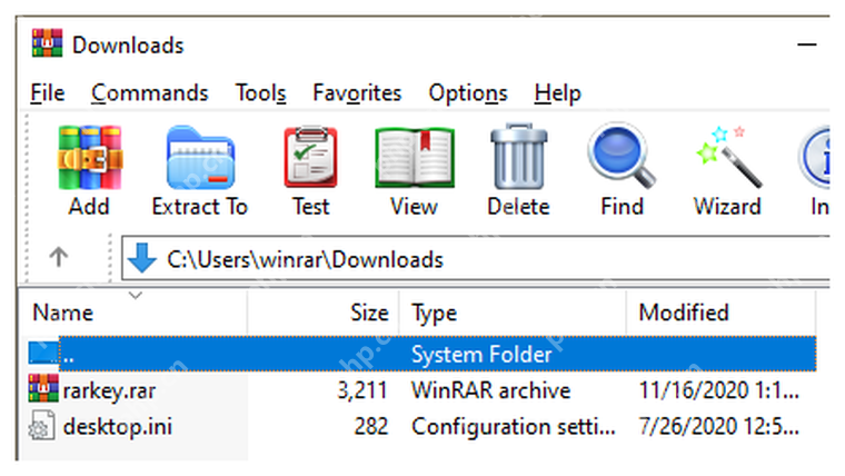 WinRAR 主窗口 Add 按钮和文件列表,对应先选文件并创建压缩包。