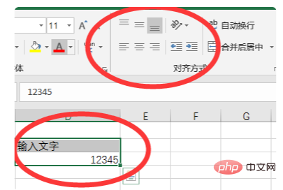 在預設情況下儲存格中的字元、數值資料如何對齊