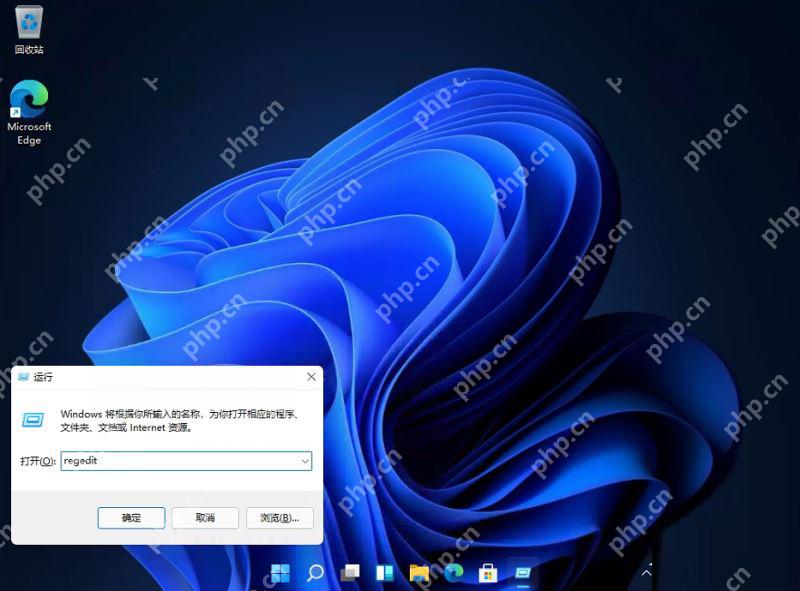 Windows 11 运行窗口输入 regedit 打开注册表编辑器