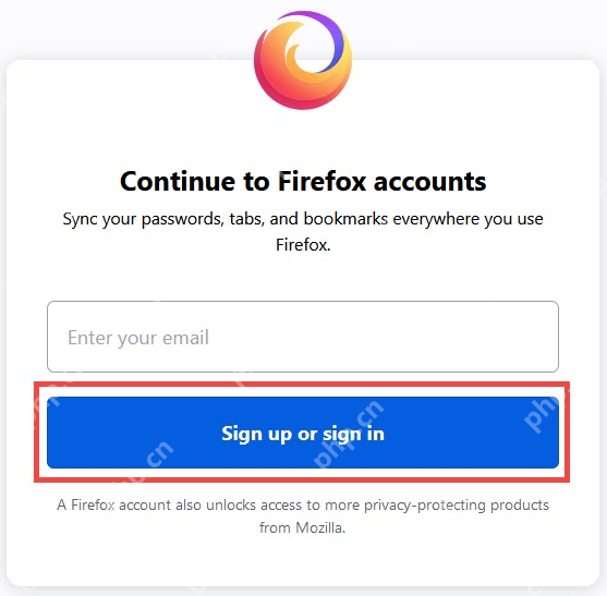 步骤1：输入Mozilla账户邮箱真实操作界面