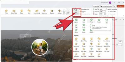 PowerPoint添加动画菜单展开并显示进入强调退出效果