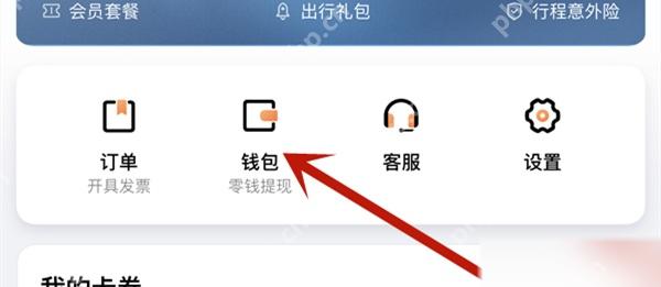 滴滴出行个人中心钱包入口，用于查看账户余额