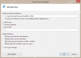 XYplorer Edit Folder View 设置窗口