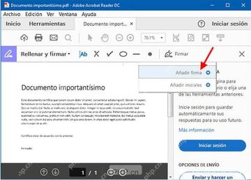Adobe Acrobat Reader DC 添加签名菜单，服务选择新增签名步骤