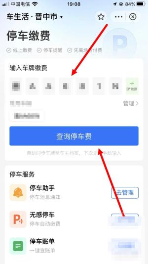 支付宝中文界面：输入车牌后查询记录，对应步骤：进入停车页后，按提示输入车牌信息并查询。能查到当前停车费、缴费状态或相关停车记录时，再去核对具体订单会更稳。
