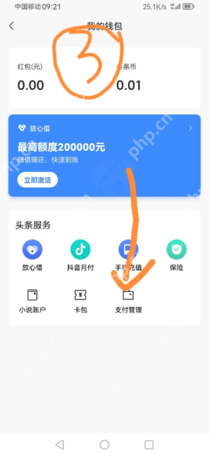 今日头条钱包中的支付管理入口_今日头条怎么解绑银行卡_今日头条银行卡解绑操作步骤 - php中文网