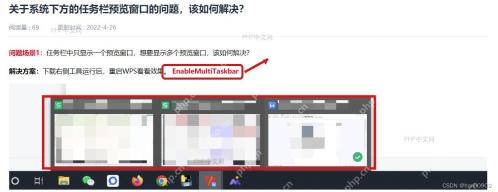 WPS任务栏预览模式开关示意图