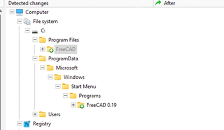 Total Uninstall Windows File system 树显示 C 盘 Program Files 目录。