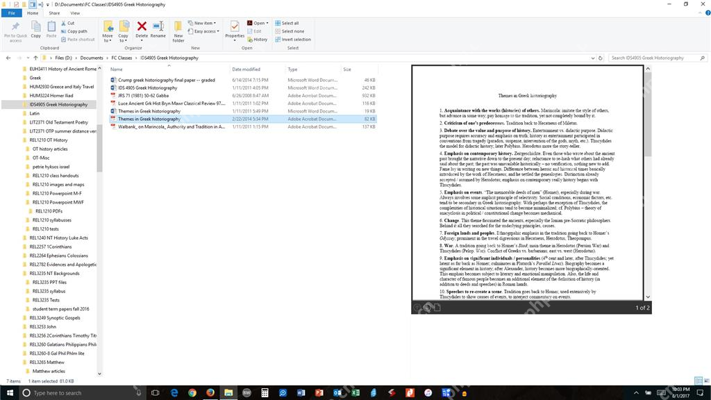 Win10 文件资源管理器右侧预览窗格显示 PDF 页面内容