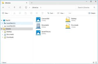 Win11 资源管理器显示默认 Libraries 库文件夹