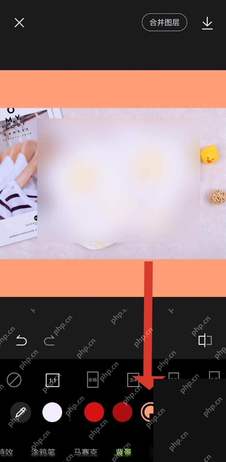 醒图背景颜色选择页面，用于确认透明或纯色背景后保存