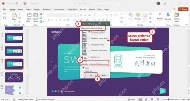 PowerPoint Send to Microsoft Word 窗口选择讲义版式和 Paste