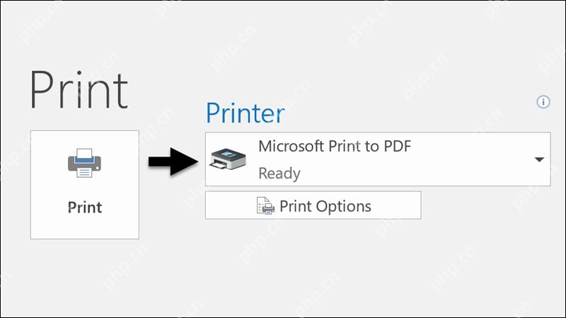 Outlook打印页面选择Microsoft Print to PDF