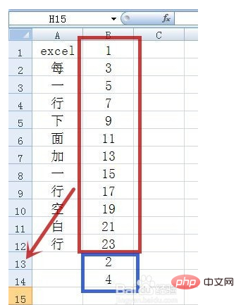 excel每行新增一行的方法