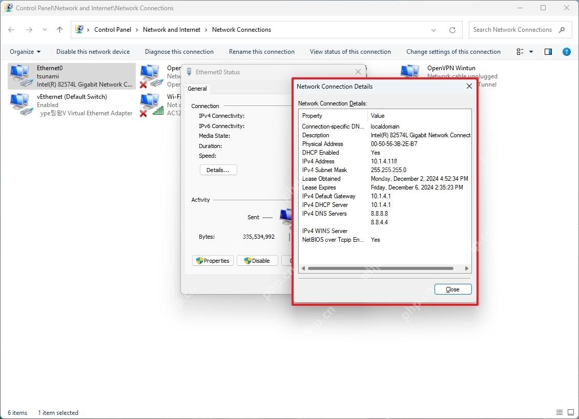 Windows 11 在连接详细信息中查看租约时间的真实界面截图