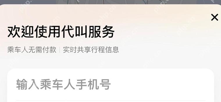 滴滴出行代叫服务页面