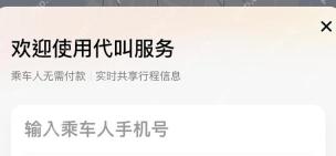滴滴出行代叫服务页面