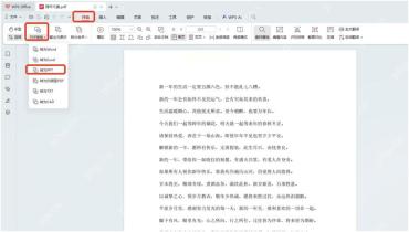 WPS Office打开PDF后显示PDF转换菜单入口