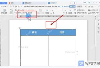 WPS 邮件合并模板中插入姓名字段和照片路径字段