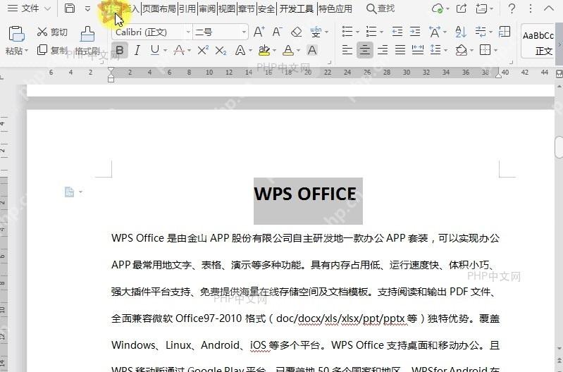 WPS如何设置文档内容突出显示?中间操作
