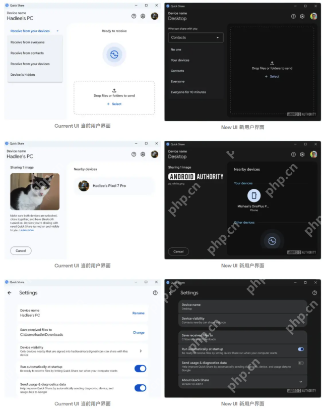 谷歌更新Windows版“快速分享”,界面更简洁直观 - php中文网