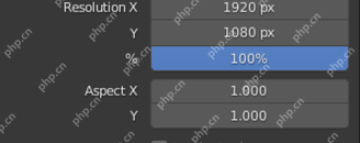 Blender Format 面板中的分辨率百分比可用于降低测试输出负担