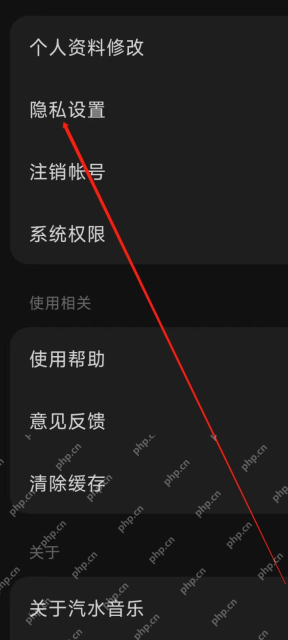 汽水音乐怎么设置账号隐私权限:进入隐私设置