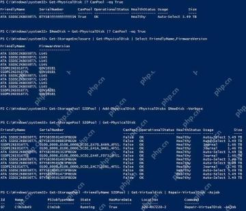 Windows PowerShell 使用 Add-PhysicalDisk 把 CanPool 磁盘加入存储池